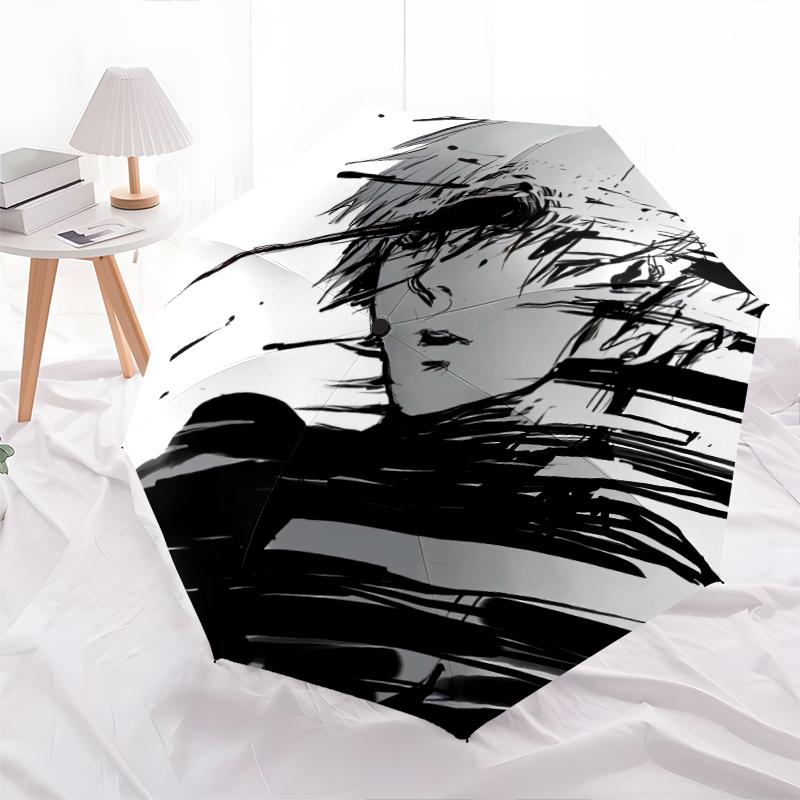 1 Stück Automatischer Faltregenschirm - Anime-Figuren Muster, Tragbares & Faltbares Design mit 8 Speichen, Weihnachts-Geburtstagsgeschenke