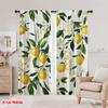 2Pcs,2D Plane Printing Curtain Popular Lemon Blossom Vines Versatile Polyester Fabric (Without Rod) Gifts Use For Bedroom Living