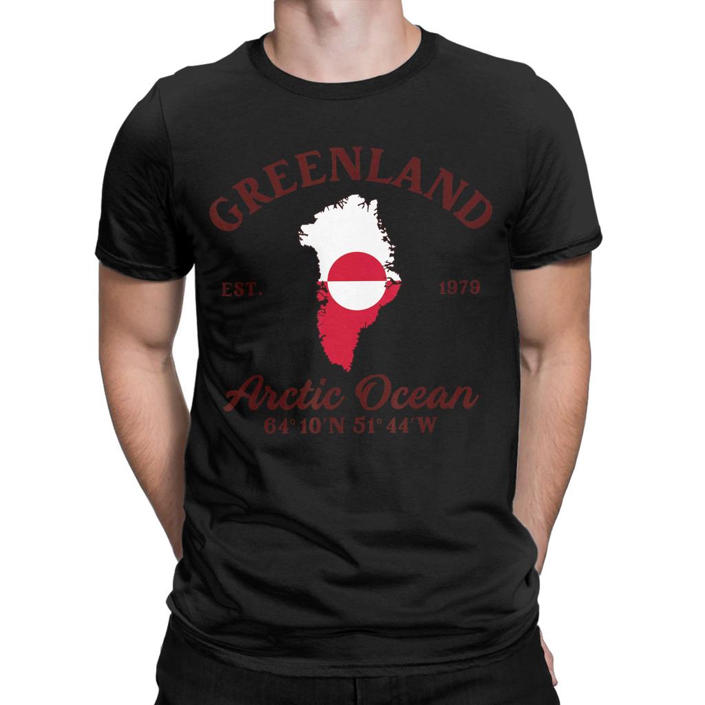 Mens Greenland Map Flag Travel Souvenir Greenlandic Pride Roots T Shirt  Pure Cotton Clothing Short Sleeve O Neck Tees TShirts