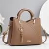 Single Solid Color Shoulder Crossbody Bag With Heart Shape Pendant Handbag Gift