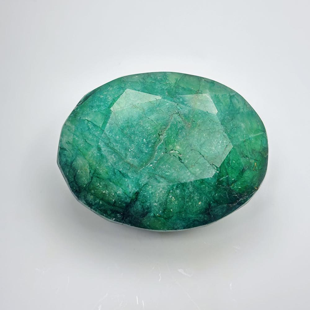 185 Ct Natural Green Emerald Oval Cut Zambian Huge Loose Gemstone
