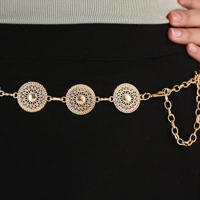 Gold Verstellbare Schnalle Lange Taille Gürtel Kleid Körper Kette Für Frauen Vintage Durchbrochene Metall