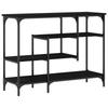 Console Table with Shelf Black Oak Effect 100 X 35 X 75 Cm