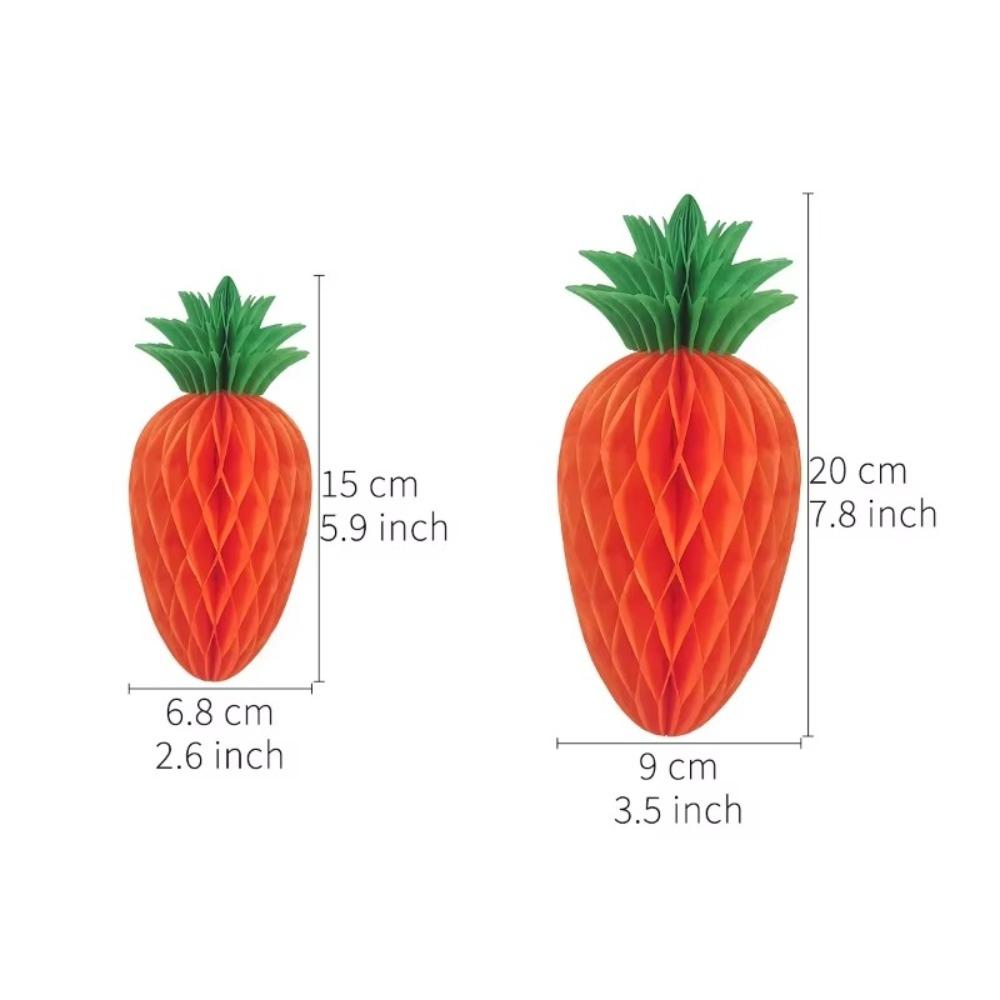 5pcs Vivid Paper Honeycomb Hanging Lantern Handmade Carrot Honeycomb Ornament  Holiday