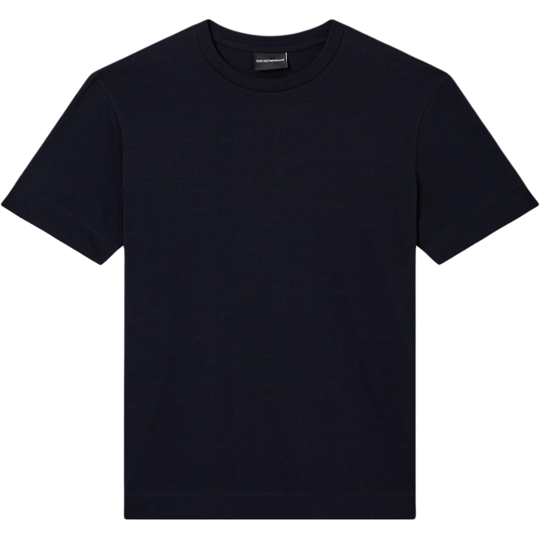 Emporio Armani Stretch Plain Knit Crew Neck Solid Pullover T-Shirt Men tops EM004522-AF10762-FB469 S