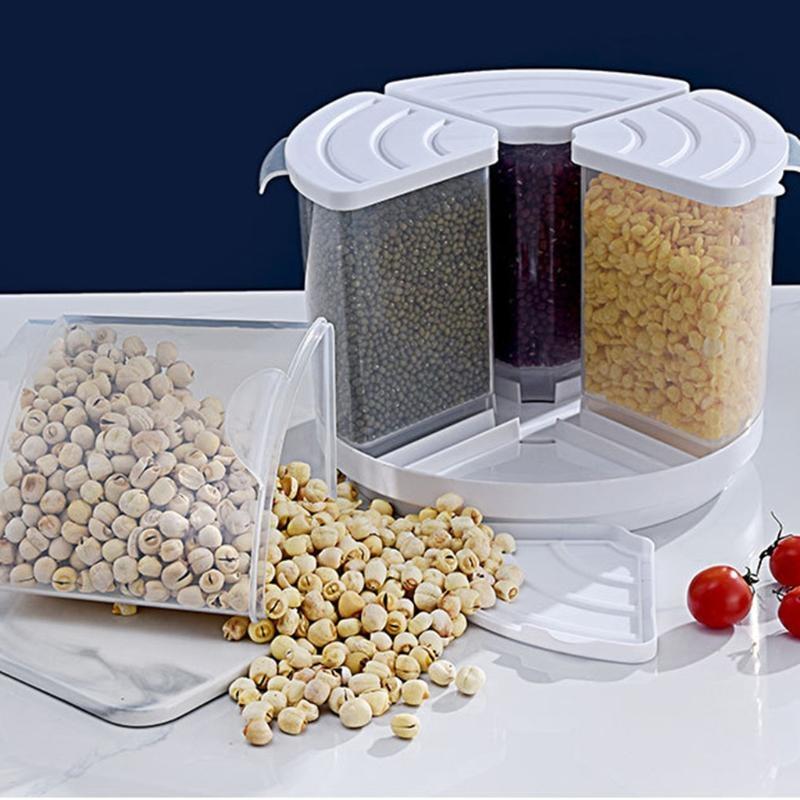 652F Modern Grain Container Clear Visible Pets Foods Storage Kitchen Can
