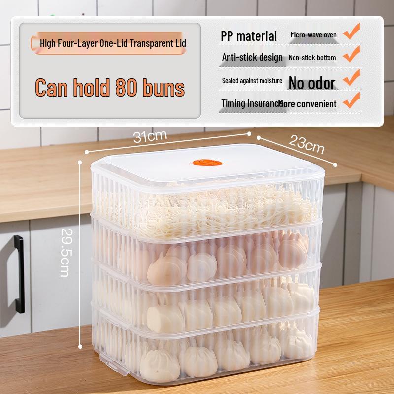 Dumpling & Wonton Freezer Storage Box for Fresh-Keeping and Quick-Freezing Noodles