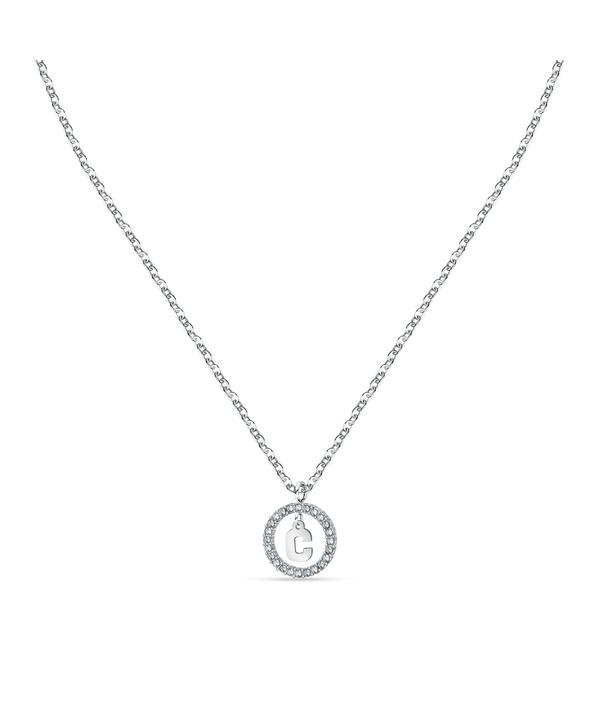 

La Petite Story Letter C Steel Necklace With Clear Crystal LPS10ASF11 For Women