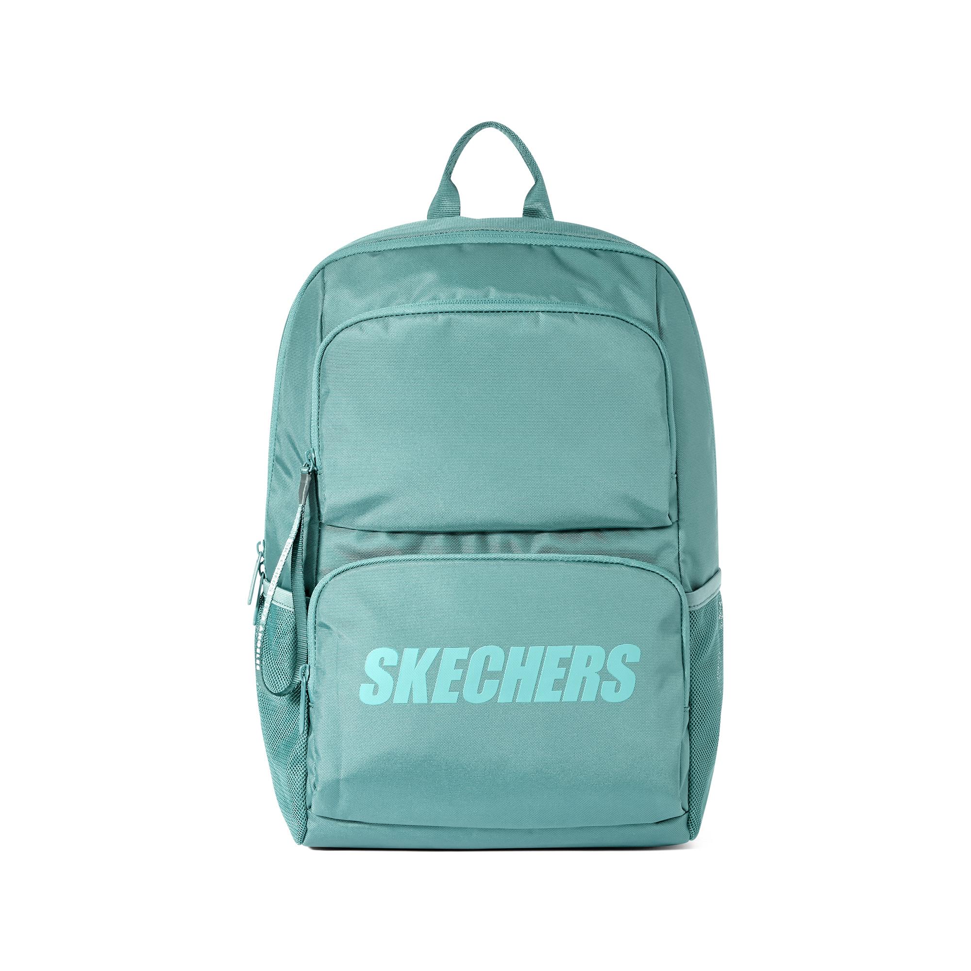 Skechers Large Capacity Sports Casual Letter Print Pattern Fabric Backpack Unisex Backpack Water-Reef-Blue L320U196-02W2 Basic Set (Bag)