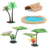 Simulation Pond Tree Lotus Leaf Frog Model Micro Scene Frog Fish Pond Accessories Set Ornament Toy