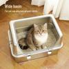 Stainless Steel Anti-Splash Cat Litter Box - High and Thickened Design