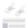 ABGR-Clips For Balloon Arch 60 Pack, Transparent Backdrop Stand Clamps Used In For Party Decor, Crafts Woodworking& Photography