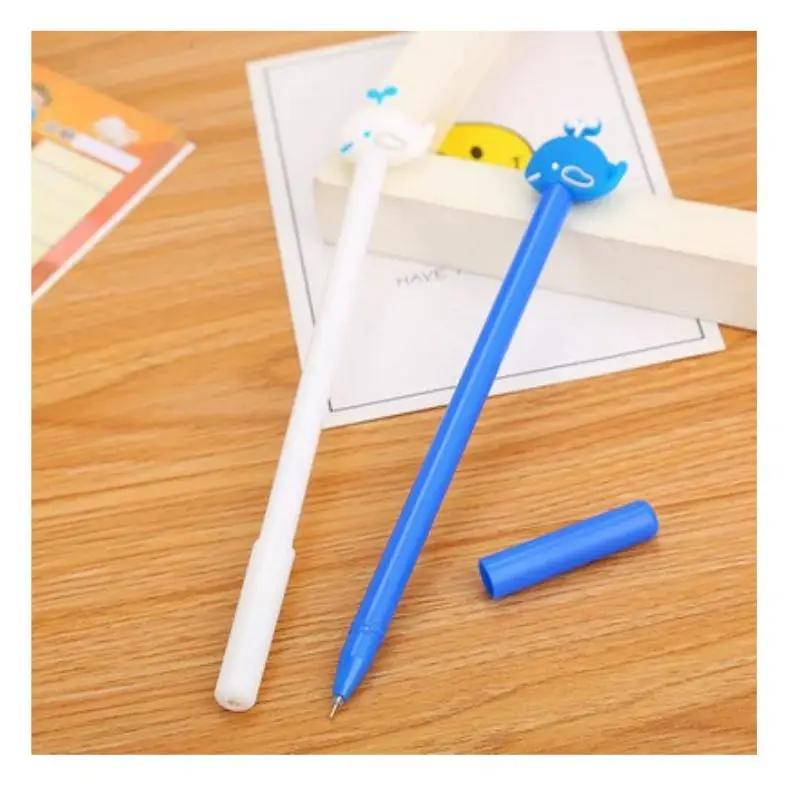 

New 2 PCS dolphin 0.38mm Gel Pen Kawaii animal Black ink Novelty Pen School Office Student Fountain Pen friend stationery gift (as the picture,black)