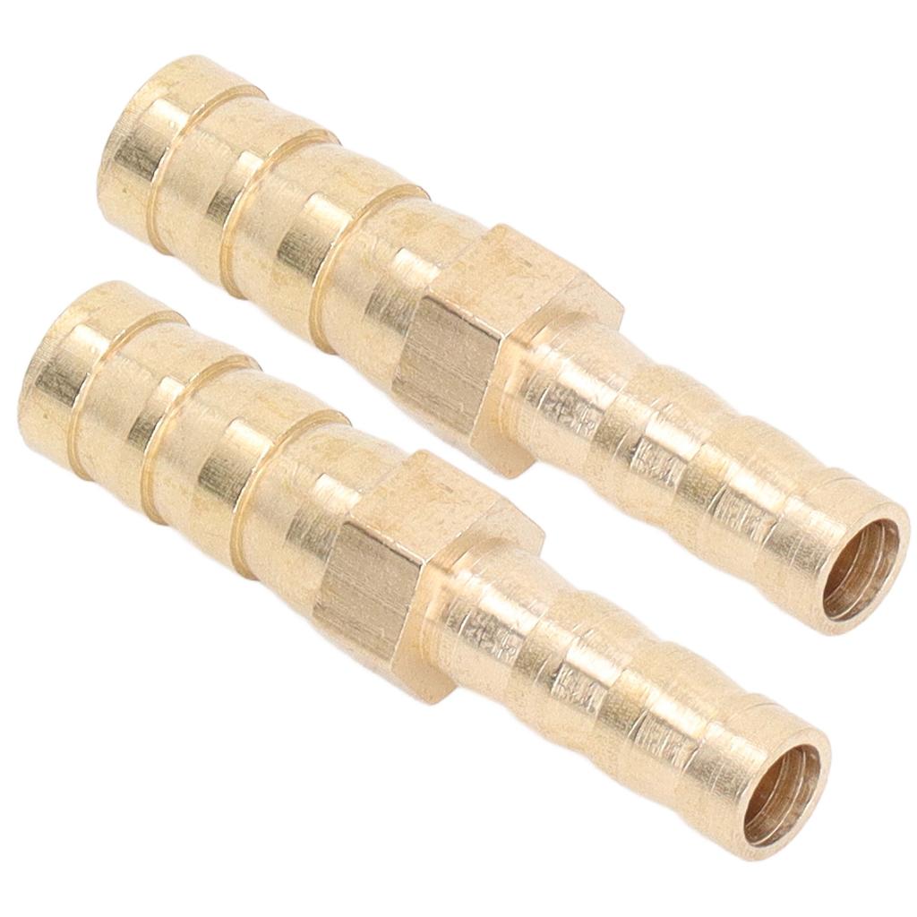 2 Pcs Barbed Fitting Splicer Brass Hose Barb Reducer Hex Reducing Barbed Connector