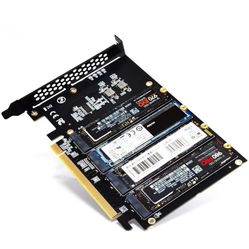 M.2 X16 to 4X NVME PCIE4.0 X16 to 4xNVME for Card PCIE VROC Card for M.2X16 M2X16 4X NVME