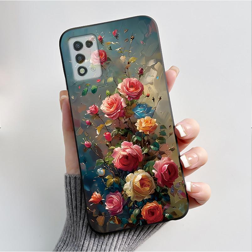 Phone Case For ZTE Libero 5G III A202ZT / Libero 5G II A103ZT Casing Fashion Butterfly Flower Black Soft TPU Case Silicone Cover