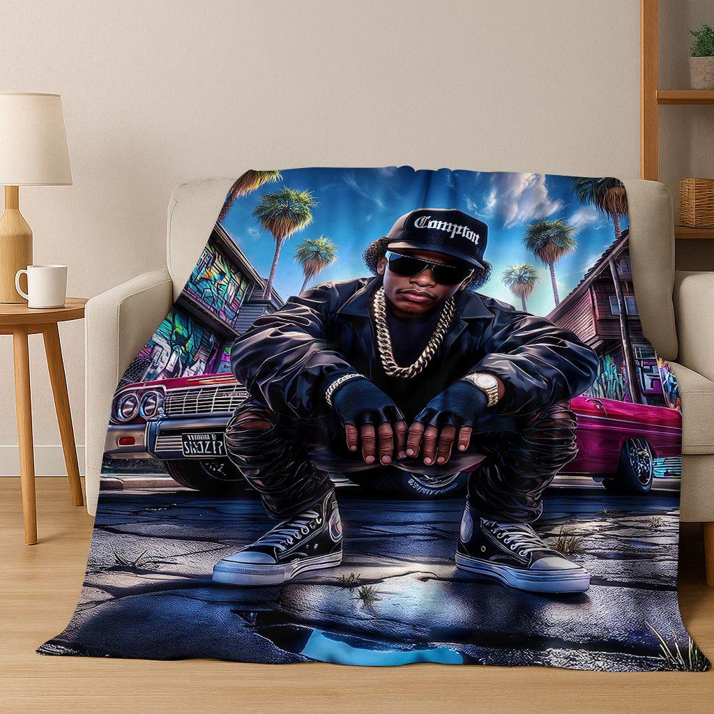 2026 New Legend Rappers Star Art Cartoon Hip Hop Flannel Blanket,Cozy Soft Throw Blanket for Home Bedroom Bed Sofa Cover Gift