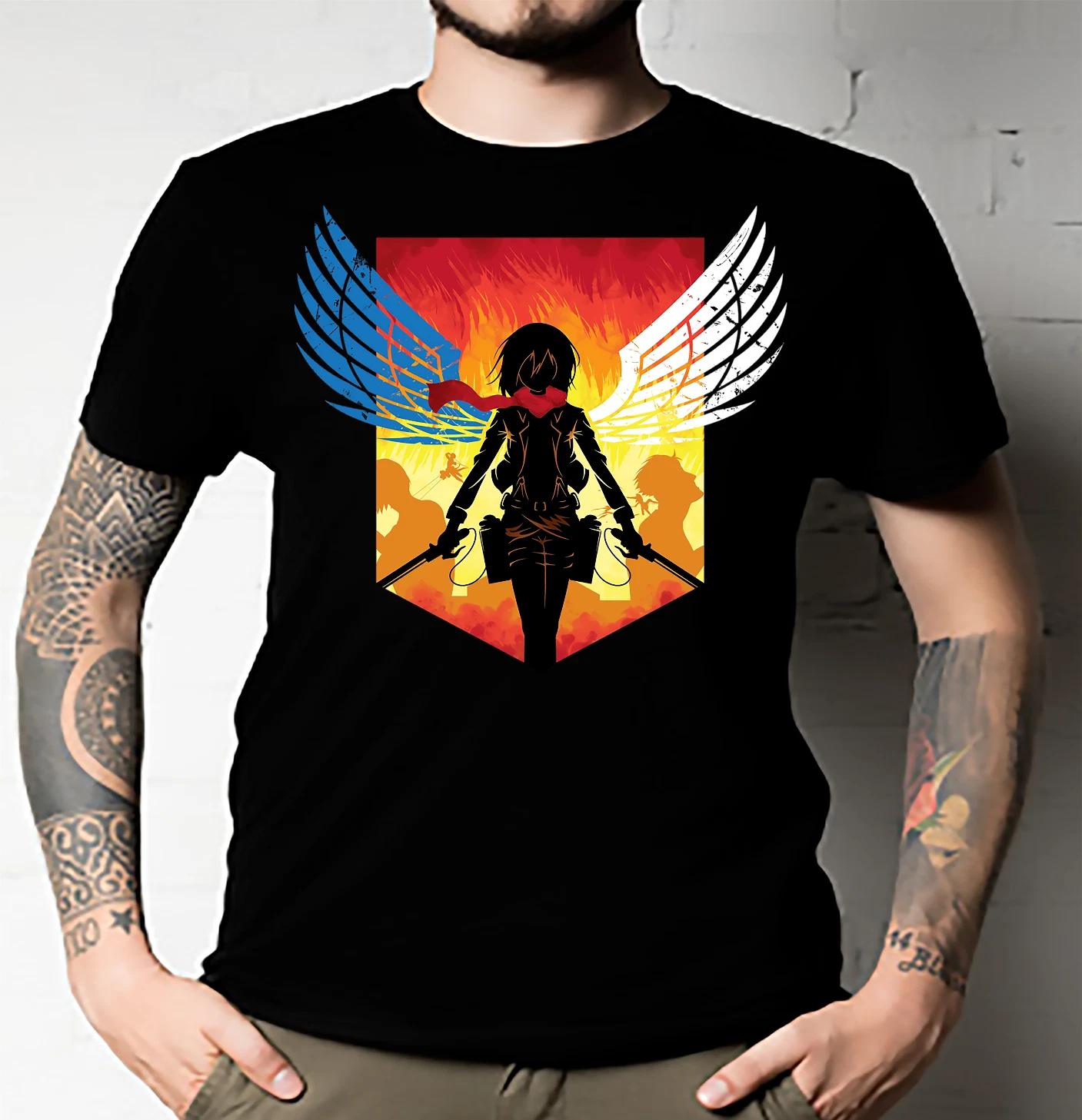 Men s and Women s T-shirts Mikasa Ackerman Attack on Titan Essential L