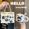 Souvenir Girls Cute Ceramic Mug with Lid Couple Water Cup Creative Practical Cup Men's Coffee Cup Gift