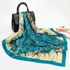 Spring Chinese Style Peacock 90*90cm Lmitation Silk Large Square Scarf Women's Accessories Head Scarf Beach Shawl Scarf