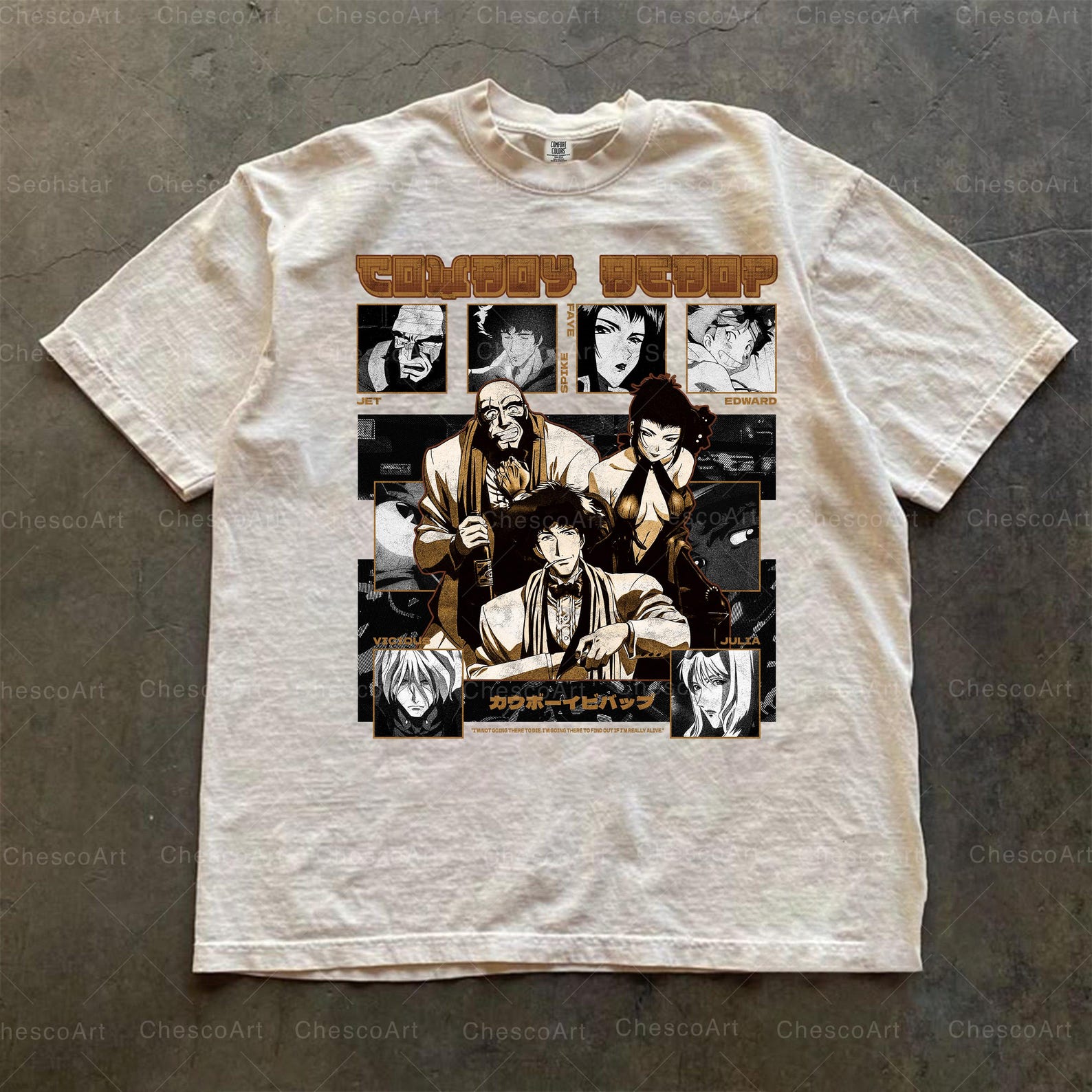 Vintage Cowboy Bebop Shirt, Retro Anime Graphic Tee, 90s Manga T-Shirt M