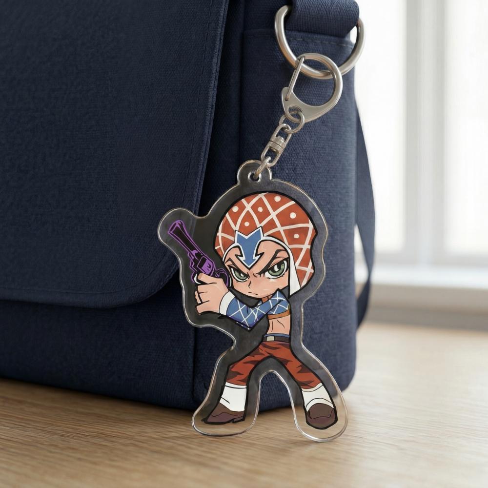 2026 New JoJo Bizarre Adventure Chibi Acrylic Keychain JJBA Jotaro Giorno Jolyne Dio Josuke Bruno Keyring Kawaii Anime Bag Gift
