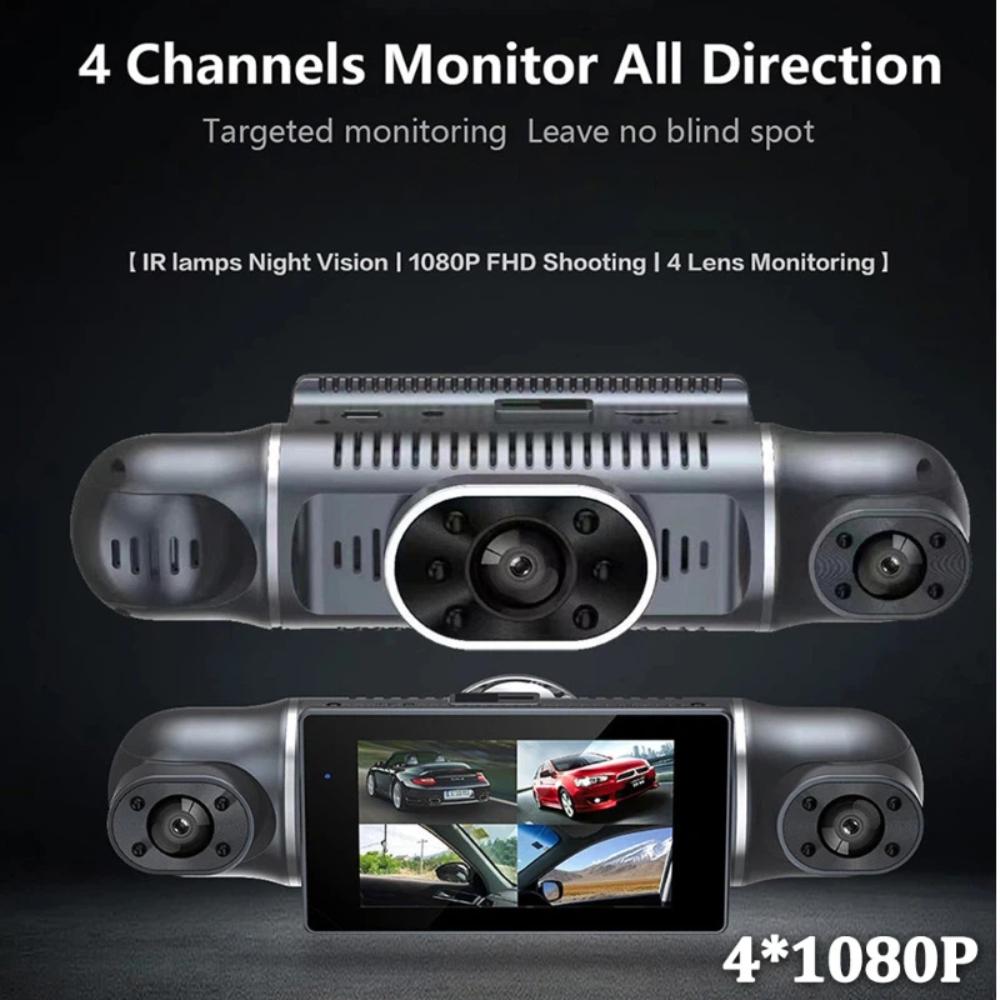 3/4-channel In-car Wifi/GPS Dashcam, HD 360-degree Panoramic Video Recording, 24 Hour Parking Monitoring, Car Accessories