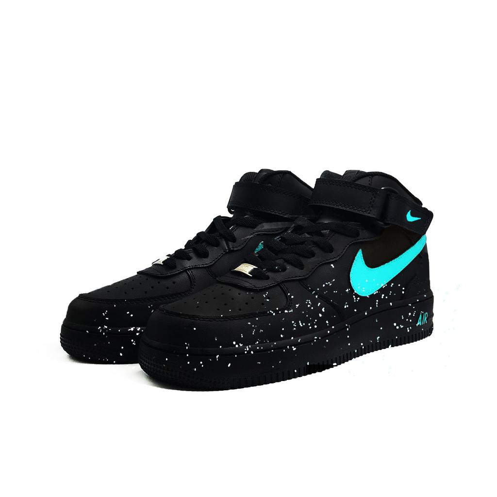 Nike Air Force 1 Fluoreszierendes Meer Termin Synthetisches Leder CW2289-001(Team1709-)