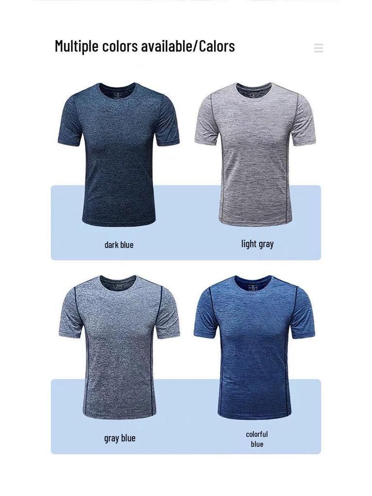 Męska Koszulka Sportowa z Krótkim Rękawem Plus Size Szybkoschnąca Jedwab Lodowy