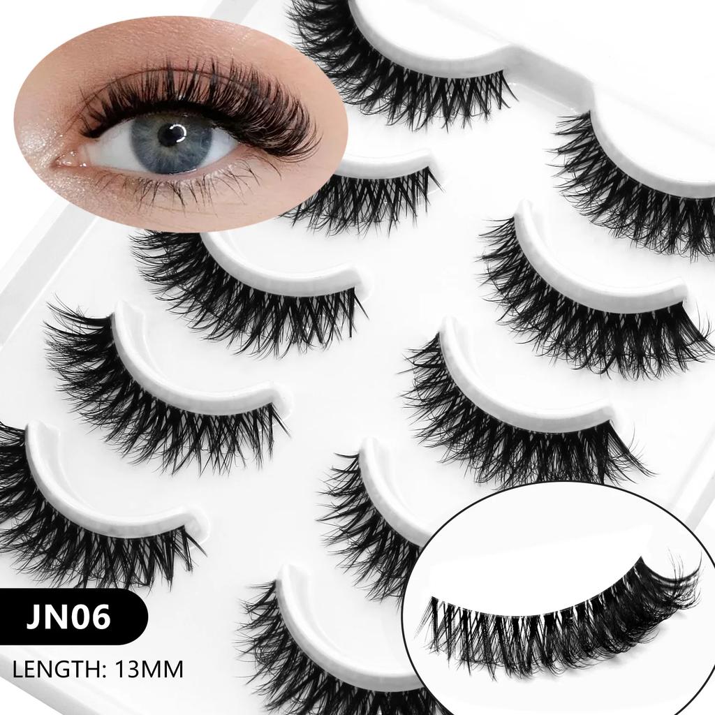 Veltrinay Cat Eye Lashes Soft Natural Faux Mink Eyelashes Fake Lashes Natural Look Wispy Winged End Eye Elongated Makeup
