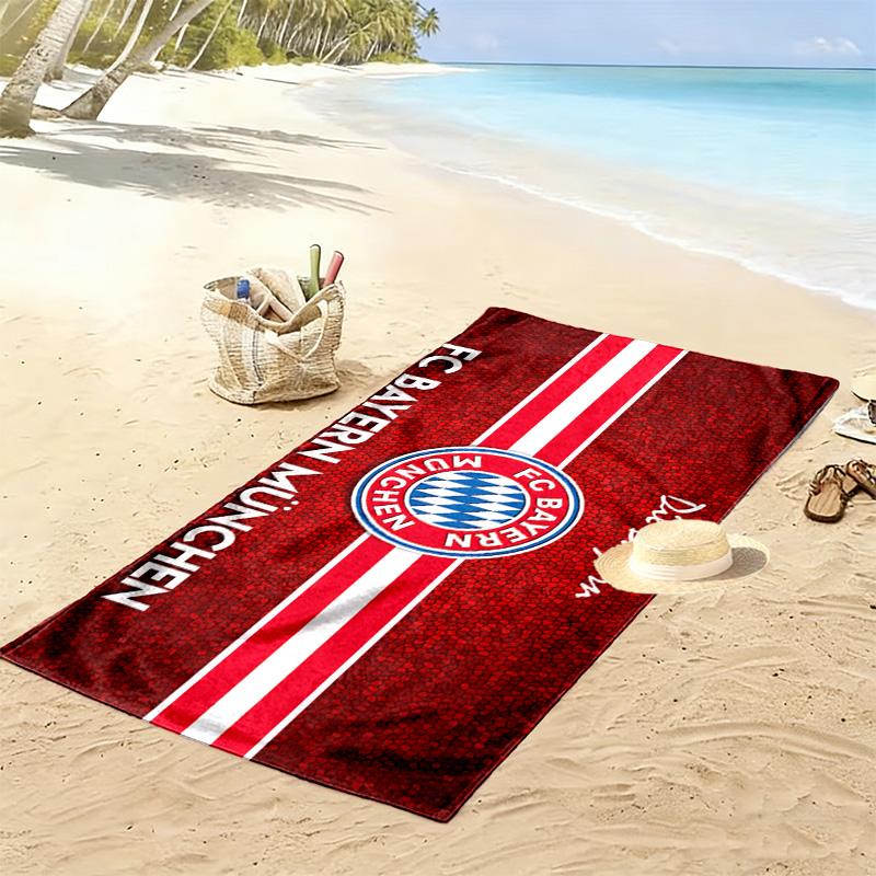 Asciugamano da Spiaggia con Stampa FC Bayern Monaco, Asciugamano Grande Morbido Asciugatura Rapida per Spiaggia Campeggio Nuoto