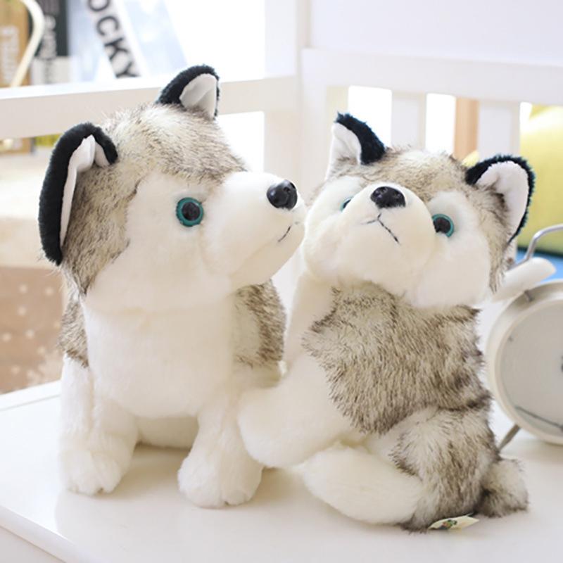 20Cm Cute Husky Dog Plush Toy Stuffed Animal Soft Kawaii Lying Brown Pet Puppy Pillow Doll Toys For Xmas Gift