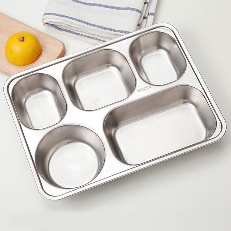 304 Stainless Steel 5-Compartment Meal Tray
