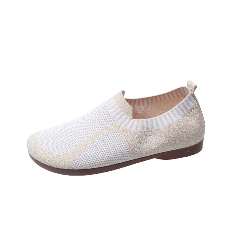 Fashion 2025 New Women's Breathable Knit Sneakers Casual Lace Up Outdoor Shoes Lightweight Mesh Low Top Shoes