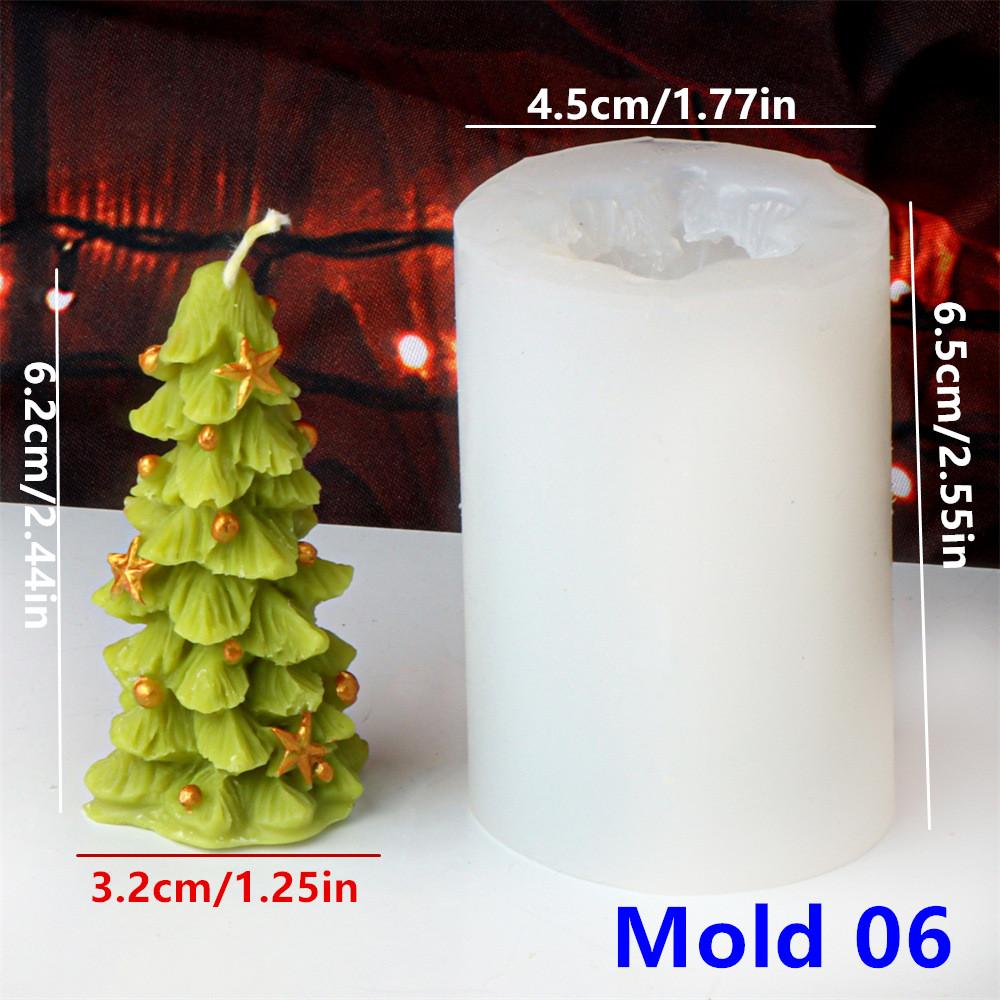 3D Fir Tree Christmas Tree Candle Silicone Mold Five Pointed Star Coniferous Christmas Tree Candle Silicone Mold