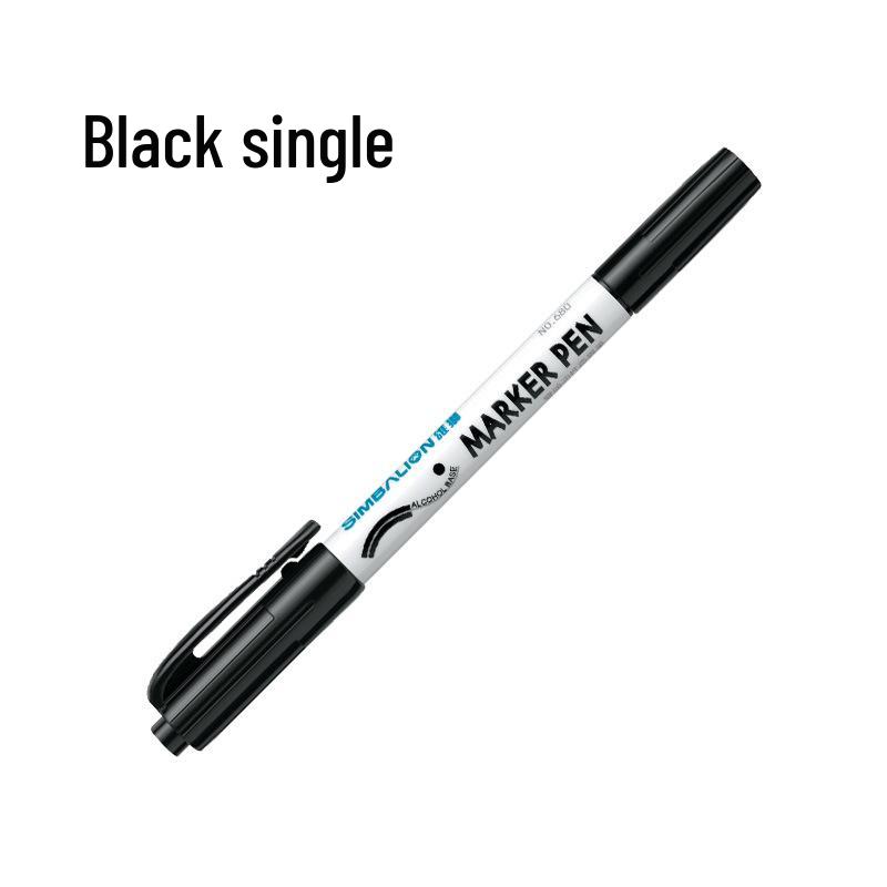 Lion 680 Double-Ended Waterproof Quick-Drying Black Marker - Oil-Based, Fade-Resistant