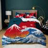 Japanischer Stil Bettbezug Kissenbezug 3D Muster Ukiyo-E Welle Bettwäsche Set Schlafzimmer Dekoration Einzel Doppel Große Größe