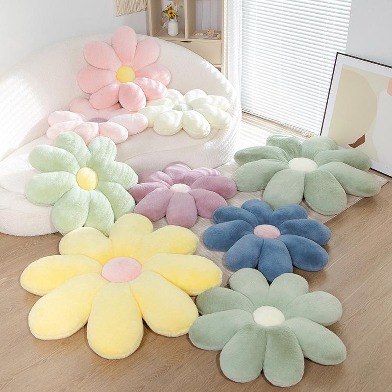 60cm Cute Daisy Flower Pillow Room Sofa Sunflower Shaped Cushion Girly Sweet Chair Seat Back Cushions Beautiful Flowers Plushies