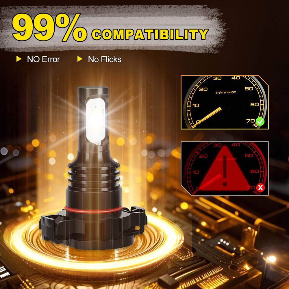 2PCS LED Fog Light Bulbs 5202 Fog Light Bulb White 6000K High Power 120W DRL Lamps 3570 CSP Chips Fog Lamp