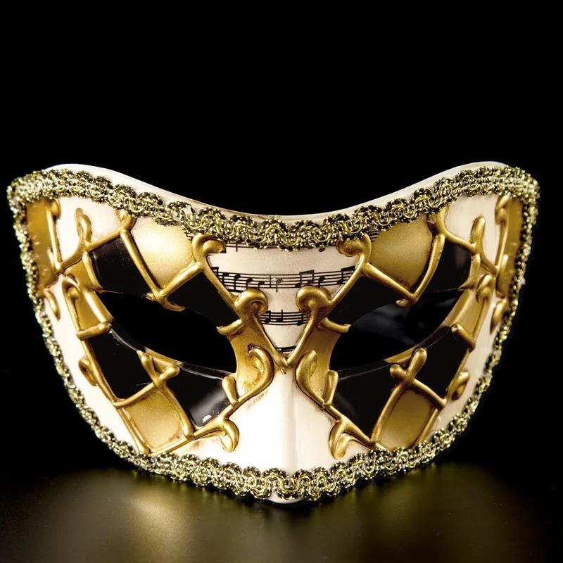 

Ретро кружевная маска-полумаска в венецианском стиле, забавный стиль для празднования Хэллоуина, идеальный костюмный реквизит для маскарадной вечерней вечеринки чёрный