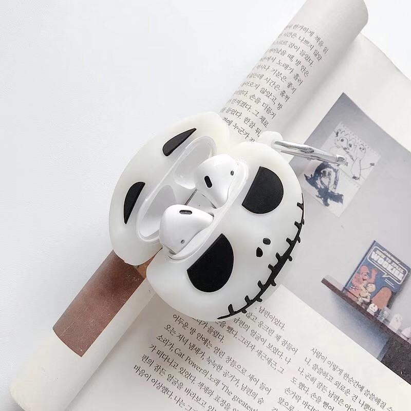 Creative Luminous Skull 3D Protective Case for AirPods 1/2/Pro, Soft Silicone Wireless Bluetooth Earphone Cover Halloween Case