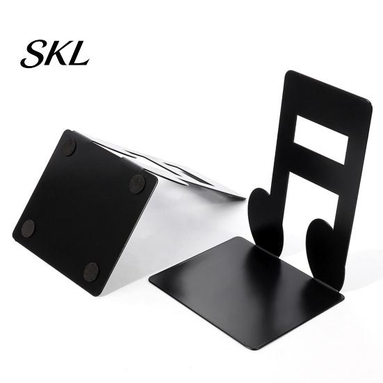 Music Decoration 1 Pair Metal Book Ends, Piano Musical Notes Decorative Bookend for Shelves, Heavy Cut Bookends Duty Holder Stand, Non-skid