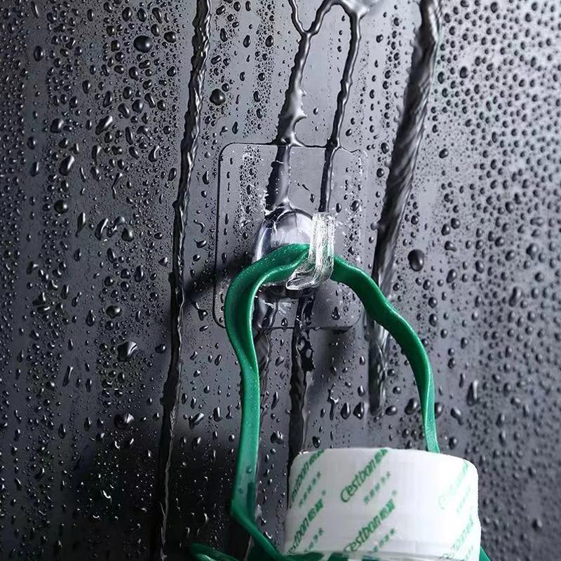 30/5pcs Wall Mounted Hooks Transparent Self Adhesive Door Wall Hangers Hooks Heavy Load Rack Kitchen Bathroom Organizer Holder