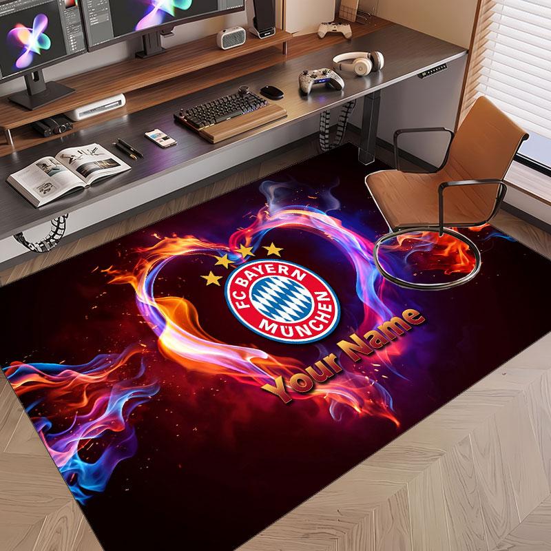 Custom Rug Bayern Munich Pattern Print Name Text Soft Non‑Slip Floor Carpet for Home Indoor Decoration