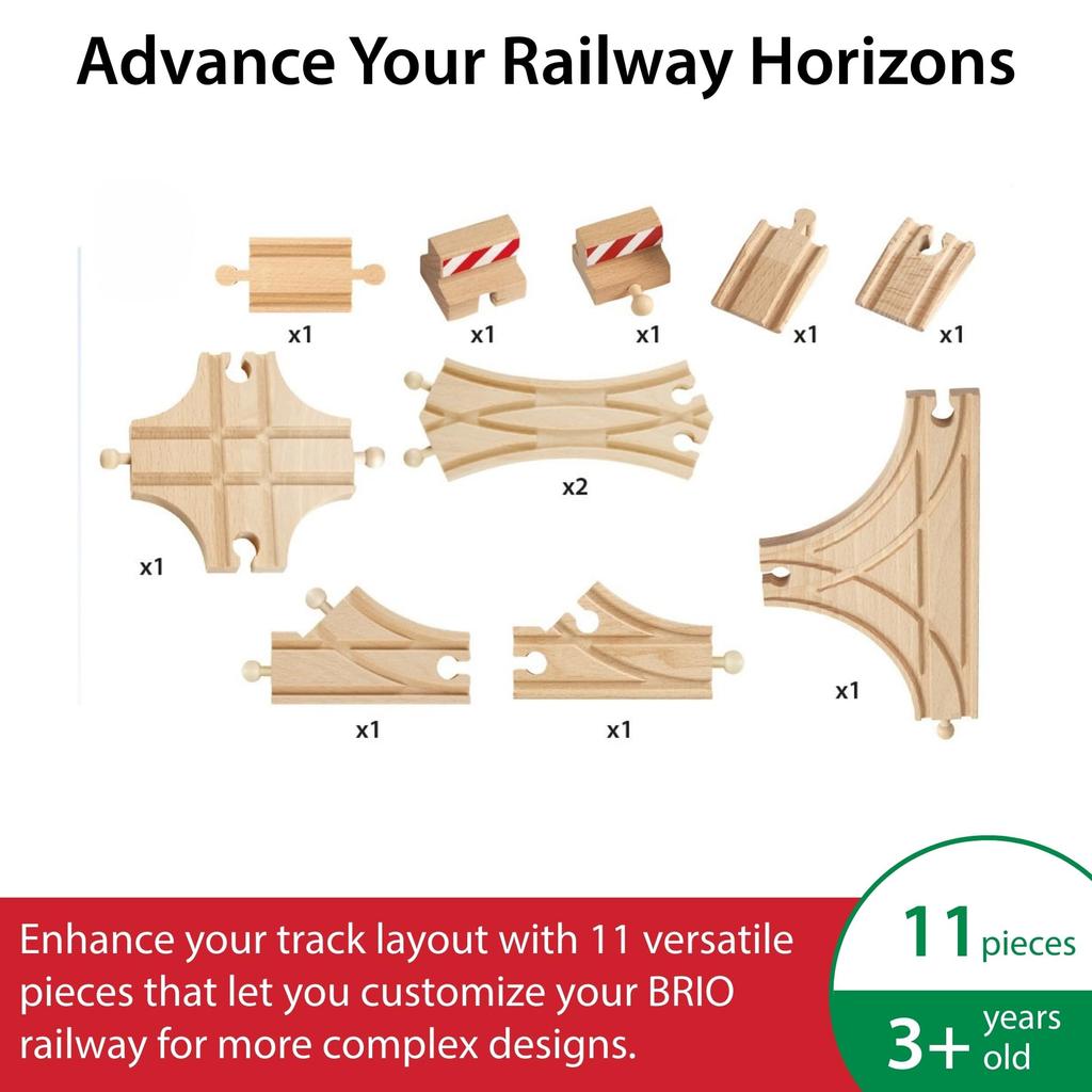 BRIO Point Rail Expansion Set for Ages 3 and Wooden Rail Gift 33307, Up. [Toy, Toy, Set, (Birthday/Christmas)]