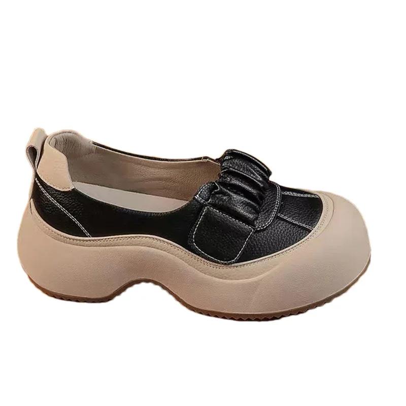Women Platform Shallow Loafers Shoes Designer Mid Heels Casual Shoes Autumn Running 2024 New Sport Shoes Walking Lady Chaussures