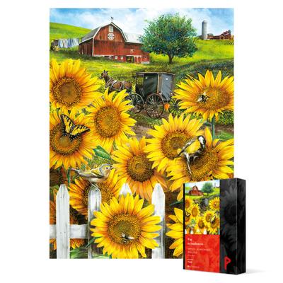 500 Piece Jigsaw Puzzle - Game of Tag In the Sunflowers, Popular Korean Puzzle