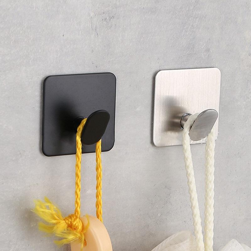 4Pcs Stainless Steel Hook For Bathroom Hangers Shower Holder Hook Accessories