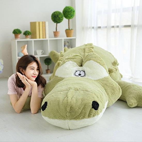 Extra Large Crocodile Stuffed Animallarge Cute Crocodile Body Pillowgiftfluffy Stuffed Animal (green, 160cm)