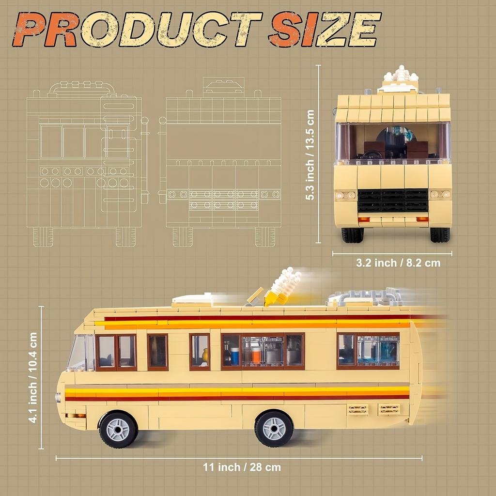 986pcs Breaking Bad Building Set Bus Toy Accessories Educational DIY RV Toy Birthday Party Favor for Boys Girls Christmas Gift